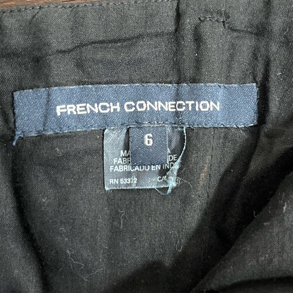 French Connection Strapless Dress Size 6 (US 2) Black Blue Beaded 100% Cotton - Picture 7 of 9